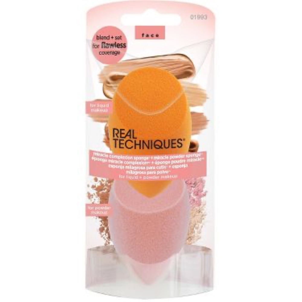 Real Techniques Miracle Complexion Sponge and Miracle Powder Sponge Duo - 2ct
